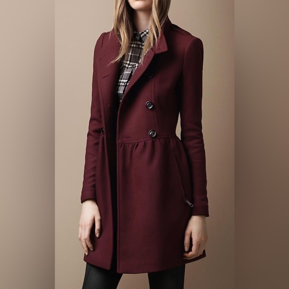 Burberry Burgundy Winter Coat